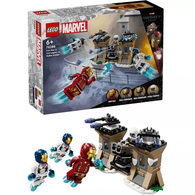 Conjunto de construção LEGO 76288 Marvel Super Heroes Iron Man Iron Legion com minifigura de soldado HYDRA, modelo de construção