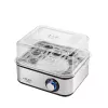 Cozedor de ovos Adler AD 4486 — capacidade para 8 ovos, 800 W, aço acetinado preto com tampa transparente