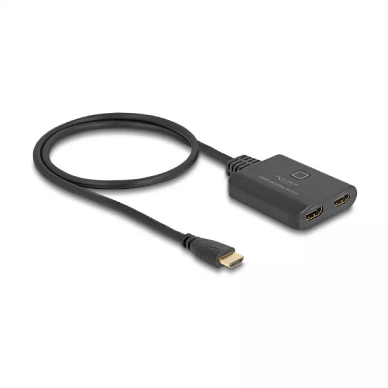Comutador HDMI DeLOCK 2 x HDMI entrada para 1 x HDMI saída 8K 60 Hz cabo integrado 50 cm