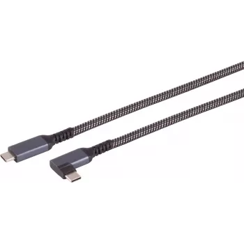 Cabo USB-C para USB-C ShiverPeaks 14-75017 — USB 3.2 Gen 2 (10 Gbit/s), 1 m, preto/branco