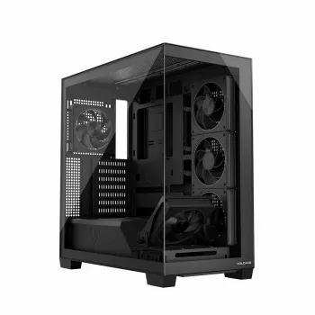 Caixa de PC MODECOM Volcano Stellar 5F ATX Midi Tower, vidro temperado, 5 ventoinhas pré-instaladas, USB‑C, suporta microATX/ATX, GPU máx. 420 mm, altura do cooler da CPU 175 mm