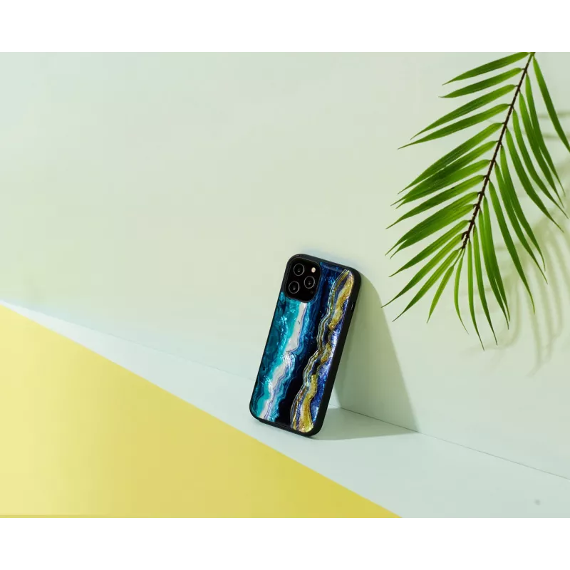 Capa de proteção iKins para Apple iPhone 12 / 12 Pro — padrão de ágata roxa