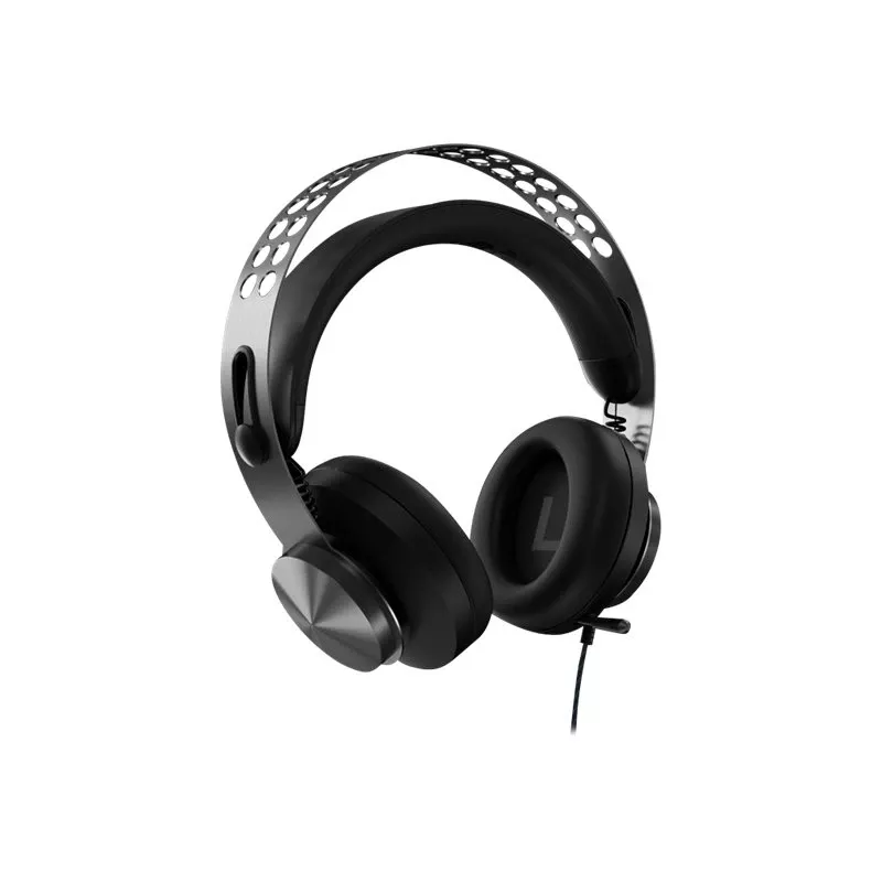 Headset Lenovo Legion H500 Pro com fios com arco de cabeça gaming cinzento
