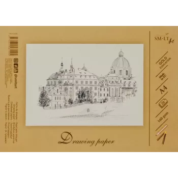 Papel de desenho e esboço SMLT A4, 160 g/m², 20 folhas, colado