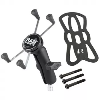 Suporte para telemóvel RAM Mounts X-Grip Large com fixação ao guiador de motociclo preto