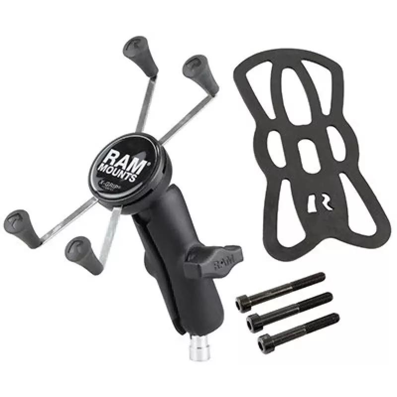Suporte para telemóvel RAM Mounts X-Grip Large com fixação ao guiador de motociclo preto