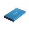 Caixa externa para HDD/SSD NATEC Rhino GO 2,5 polegadas — USB 3.0, SATA III, até 4 TB, 9,5 mm, alumínio, azul