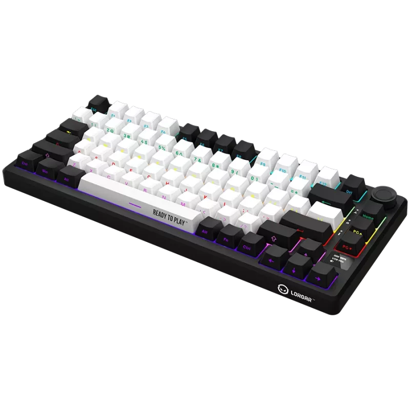 LORGAR KBP7075W teclado gaming mecânico sem fios 75%, preto/vermelho, EN