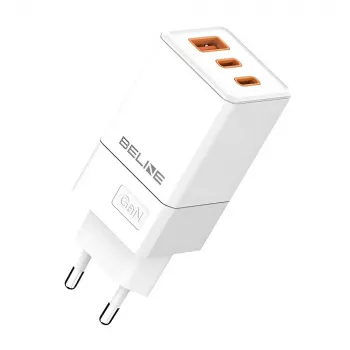 Beline adaptador de rede 2x USB-C 1x USB 65W branco/branco (apenas cabeça) PD 3.0 QC