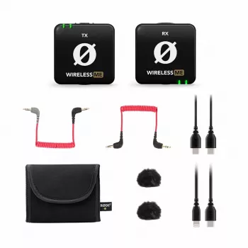 WIME RODE WIRELESS ME Sistema de microfone sem fios de canal duplo Vloggers Podcasters