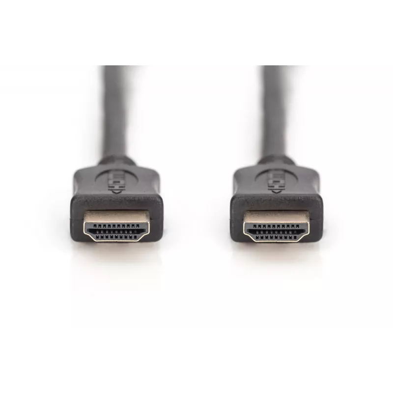 Cabo de ligação HDMI High Speed Assmann, ficha/ficha Tipo A, 10,0 m, com Ethernet, anteriormente HDMI 1.4, UL, preto, dourado (AK-330107-100-S)