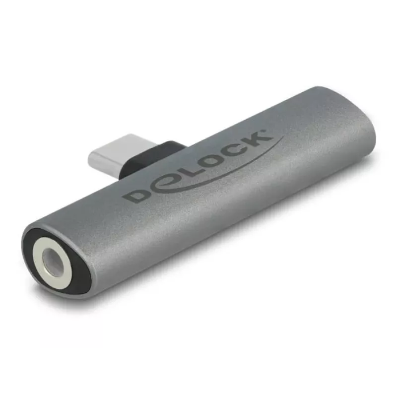 Adaptador de cabo DeLOCK 64186 USB Type-C para USB Type-C + 3,5 mm cinzento