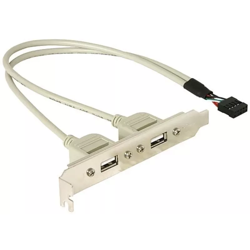 Suporte de slot 1x USB 5 pinos interno para 2x USB 2.0 externo DeLOCK 71000