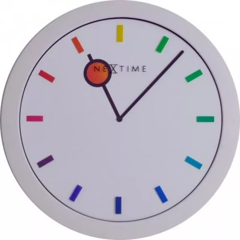 NeXtime Relógio 3048 Color Change, Ø28 cm, parede, branco/multicolor