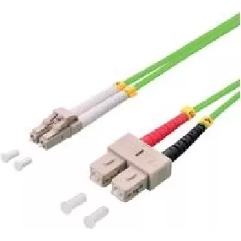 LogiLink - Cabo de patch - LC/UPC Multimodo (M) para SC/UPC Multimodo (M) - 1 m - Fibra ótica - Duplex - 50/125 µm - OM5 - Verde-claro