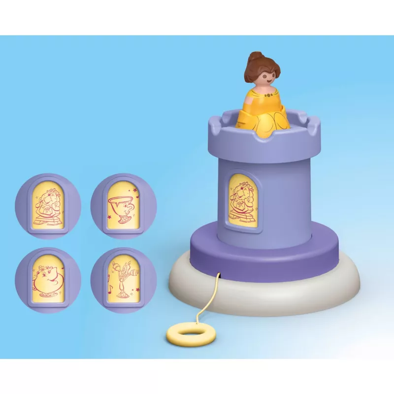 PLAYMOBIL JUNIOR & Disney: Torre de brincar da Bela com som | Conjunto de brincar para crianças pequenas 1-3