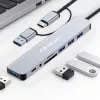 Hub USB-C QOLTEC 4x USB + leitor de cartões SD/TF modelo 53794