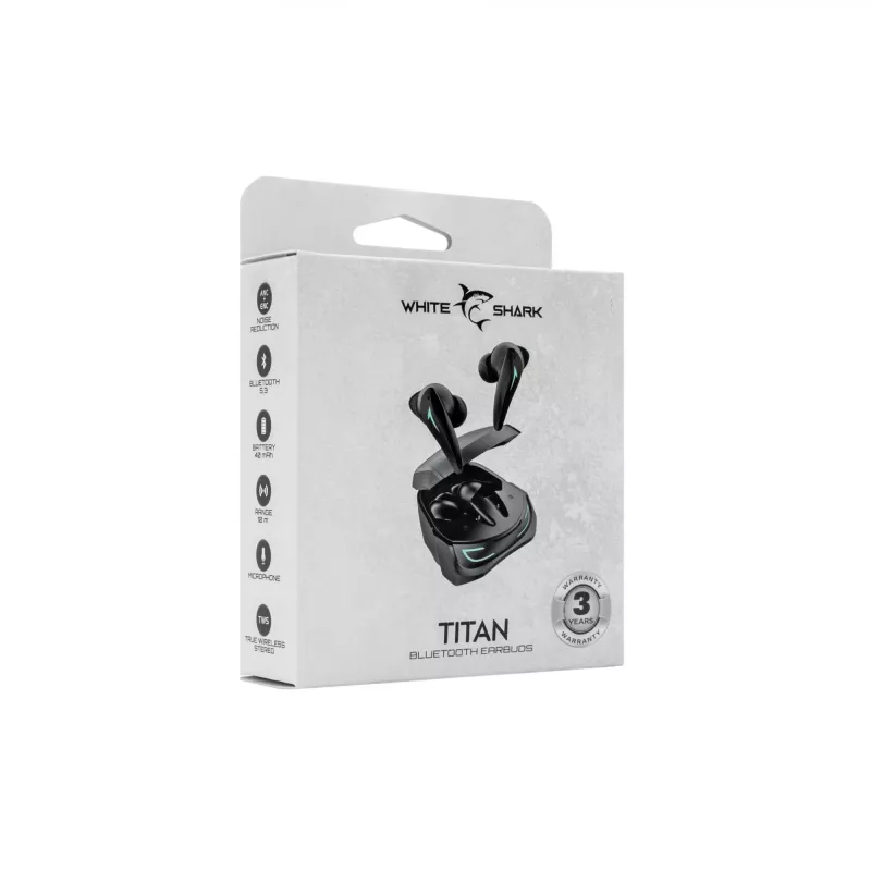 Auscultadores White Shark GEB-TWS96 Titan preto