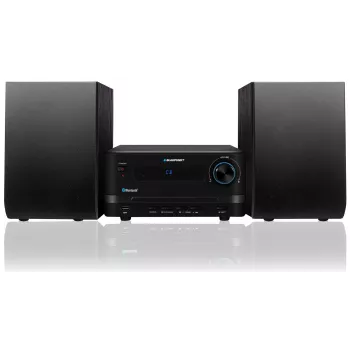 Micro-sistema de áudio doméstico BLAUPUNKT MS14BT — leitor de CD/MP3, Bluetooth, USB, FM RDS, 15 W RMS, preto
