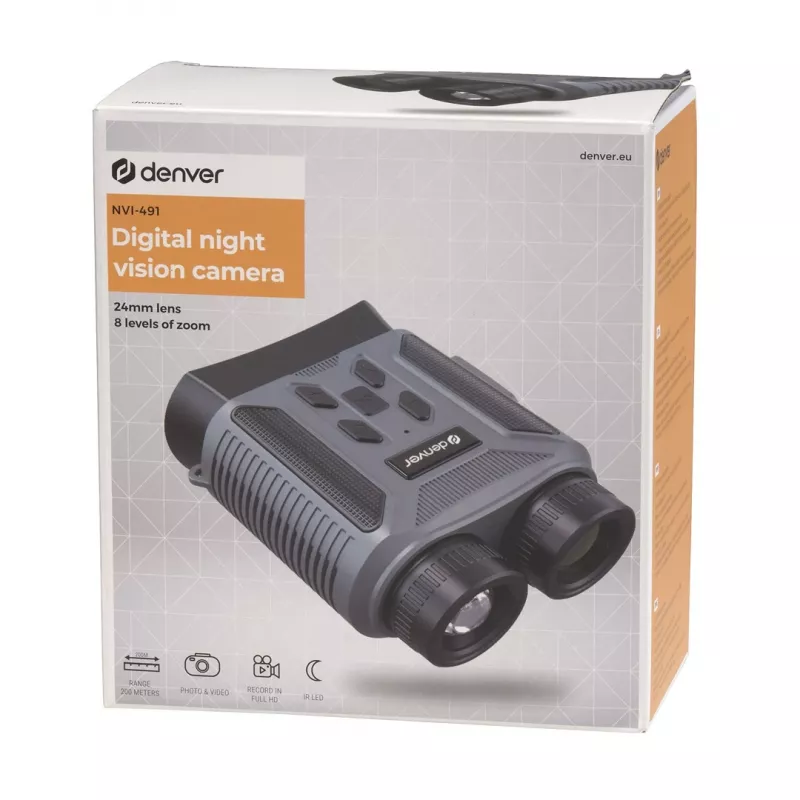 Binóculos Denver NVI-491 preto cinzento plástico MicroSD lítio