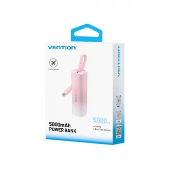 Powerbank Vention FHWR0, carregador portátil USB-C/USB-A, compatibilidade universal
