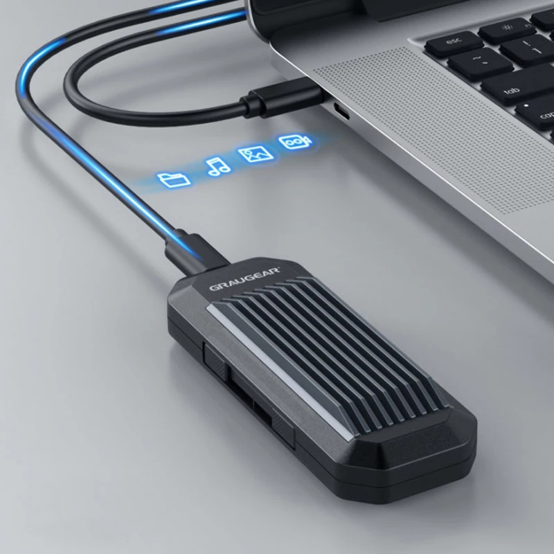 Caixa para SSD GRAUGEAR G-M202-AC-10G preto M.2