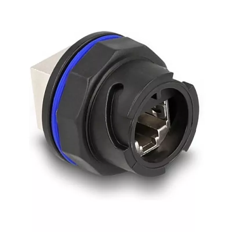 DeLOCK 67048 Tomada embutida / acoplador RJ45 Cat.6A, preto