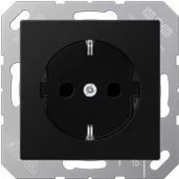 Tomada Type F Jung A 1520 BFKI SWM — 250 V, 16 A, termoplástico, 55×55 mm, preto/grafite