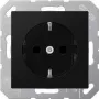 Tomada Type F Jung A 1520 BFKI SWM — 250 V, 16 A, termoplástico, 55×55 mm, preto/grafite