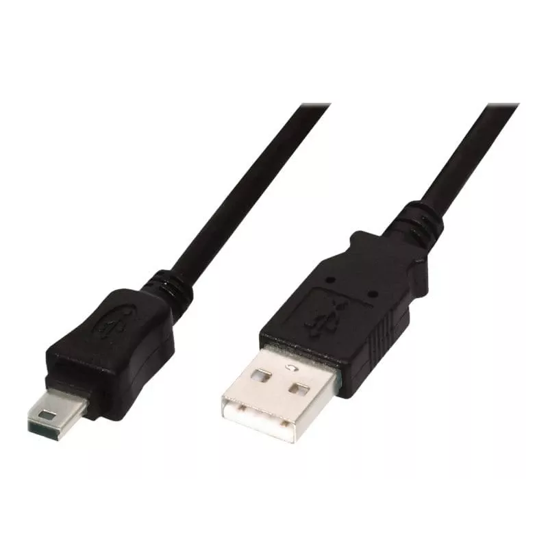 ASM AK-300130-030-S ASSMANN Cabo USB 2.0 HighSpeed Canon USB A/miniUSB B (5pin) M/M Preto 3m
