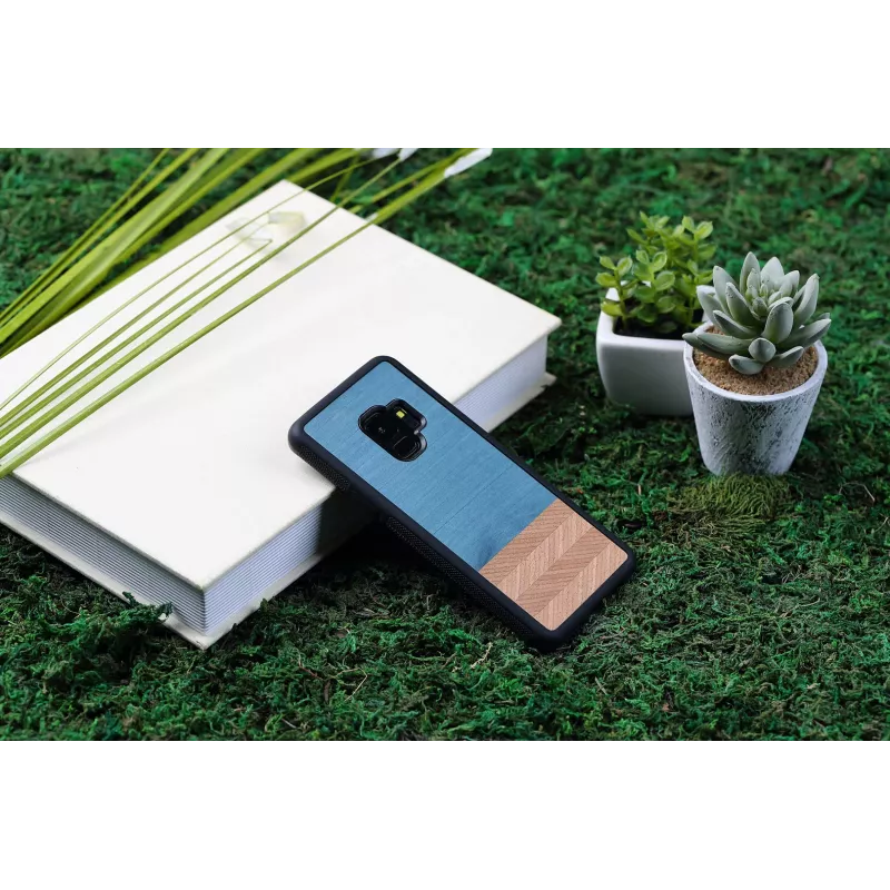 Capa para smartphone Man and Wood para Samsung Galaxy S9 Denim preto