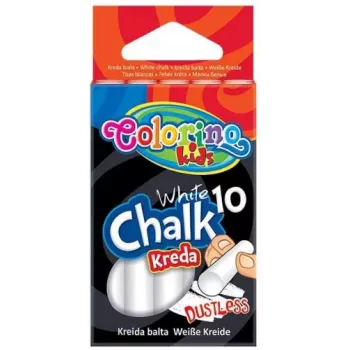 Giz sem pó Colorino Kids branco 10 unidades