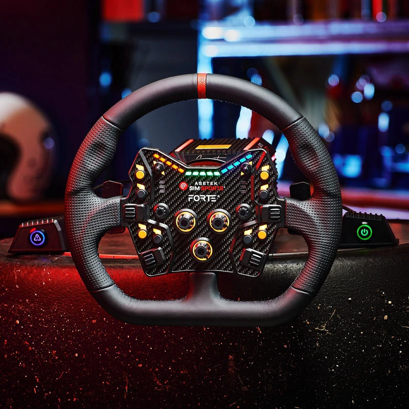 Asetek SimSports GT Rim - Closed D, couro - preto