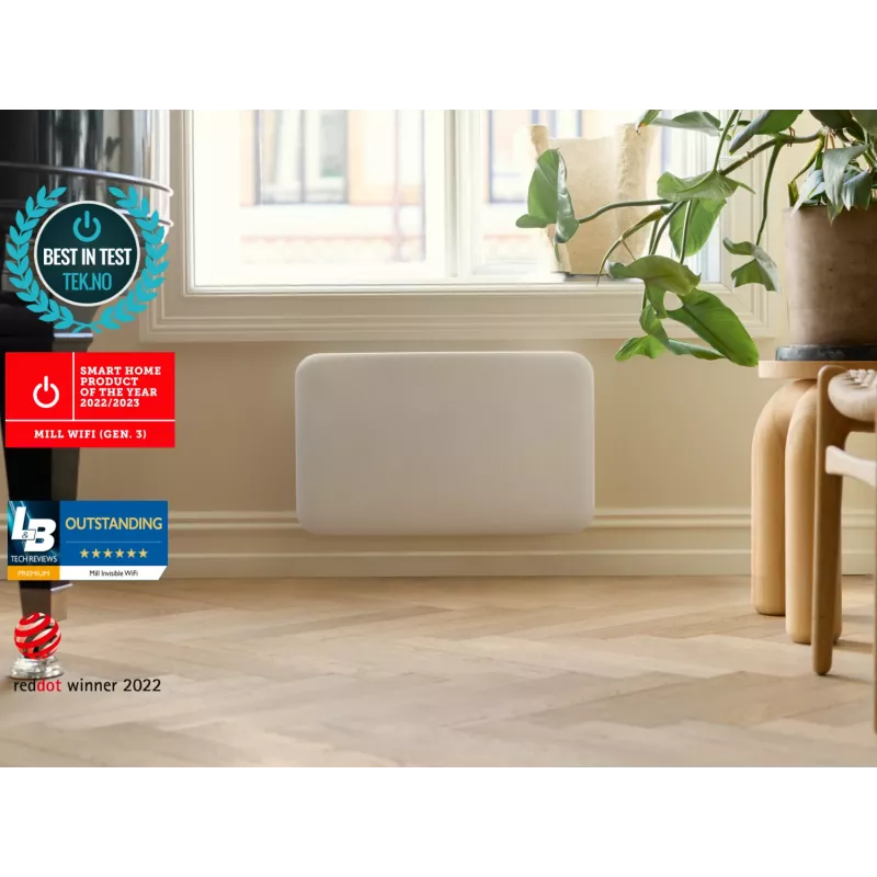 Aquecedor inteligente WiFi Mill Invisible PA700WIFI4 700 W para espaços até 12 m² branco IPX4