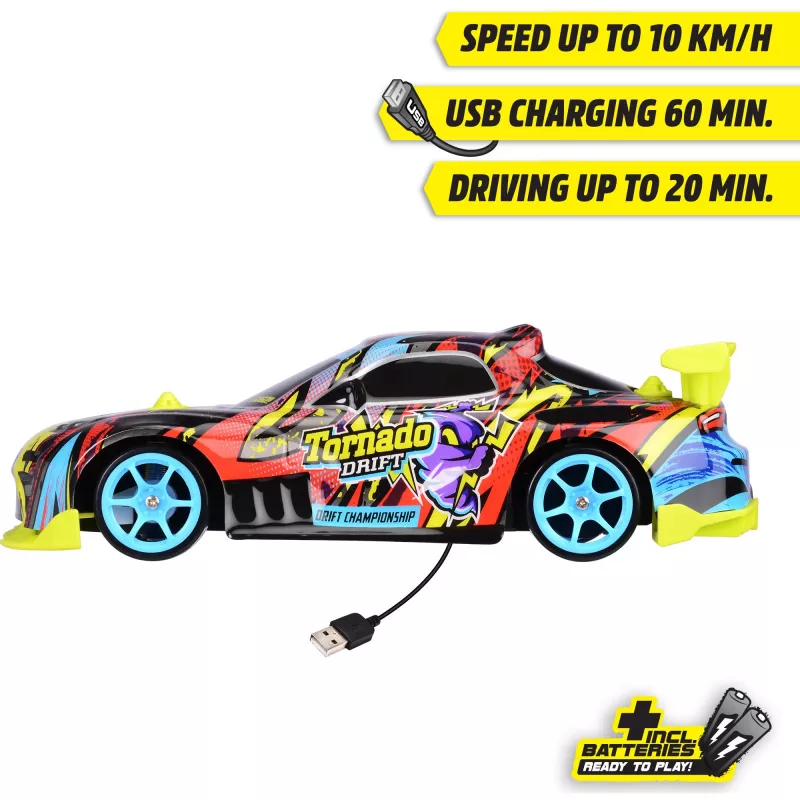 Carro RC Dickie Tornado Drift RTR 2,4 GHz – carro de drift pronto a montar