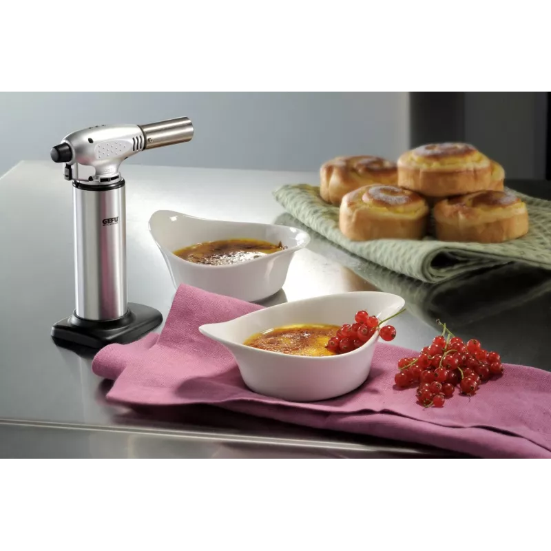 GEFU FUEGO Creme Brulee maçarico de cozinha G-35400, preto/aço inoxidável