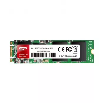 SSD M.2 1 TB Silicon Power SP001TBSS3A55M28 — SATA III, 560/530 MB/s, SLC, MTBF 1,5 milhões h