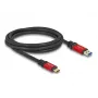 Cabo USB DeLOCK 80618 10 Gbit/s Type-A para Type-C 2m vermelho metal