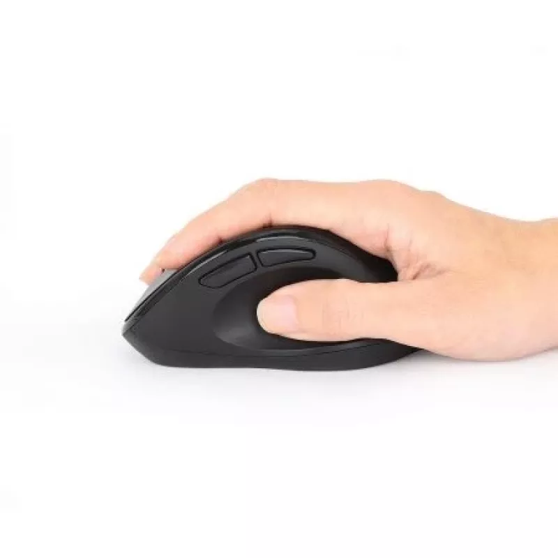 Manhattan Rato ergonómico sem fios, para destro, 800/1200/1600 dpi ajustáveis, 2,4 GHz (até 10 m), seis botões com roda de scroll, recetor combo USB-A e USB-C, preto, pilha AA (incluída), três anos de garantia