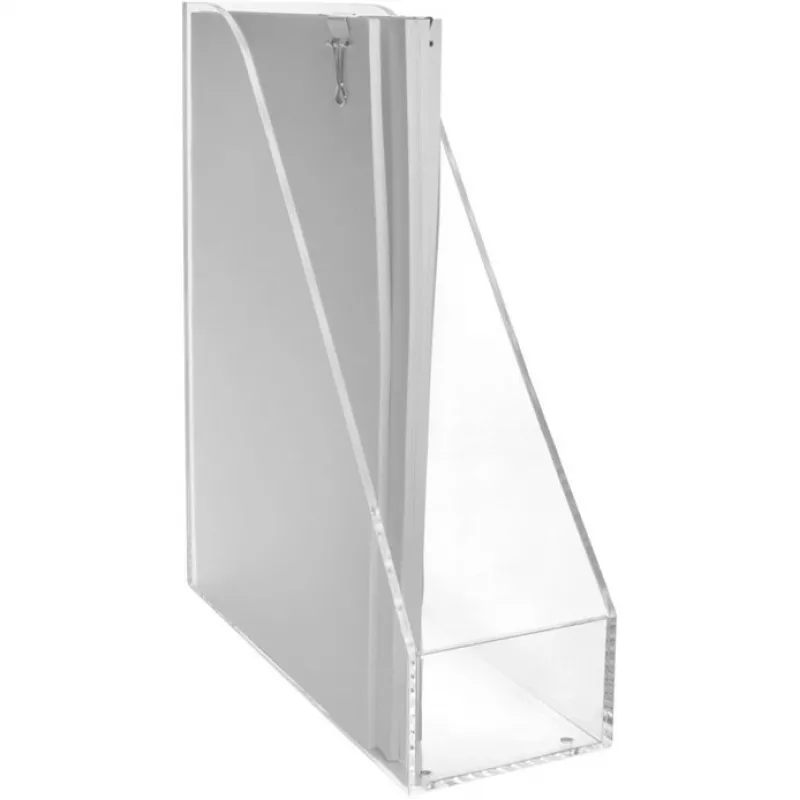 MAUL porta-revistas em acrílico A4, transparente, espessura: 3,8 mm dimensões: (L)98 x (P)263 x (A)307 mm (19510-05)