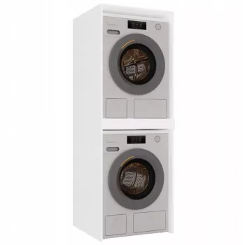 Armário top e shop POLA TWIN para lavandaria para máquina de lavar e secar – branco