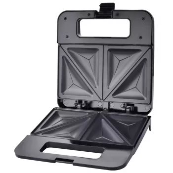 Máquina de sandes ESPERANZA PARMIGIANO 1000 W – 4 sandes, preta, placas antiaderentes