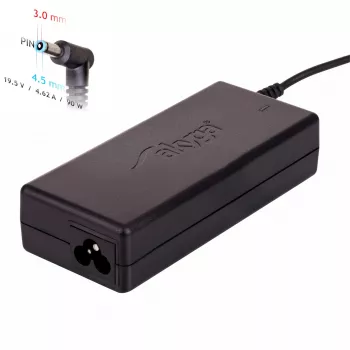 Fonte de alimentação para portátil Akyga AK-ND-26 para HP, 90 W, 19,5 V, 4,62 A, 4,5 x 3,0 mm + pino
