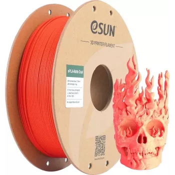 PLA MATTE DUAL 1,75mm vermelho amarelo 1kg ESUN 3D FILAMENT (PLA-MTD175B-RY1P1)