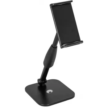 Suporte para smartphone e tablet ajustável em altura dobrável Omnitronic HTS-2 – suporte portátil ajustável em altura