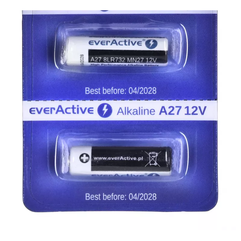 everActive 27A5BL pilha alcalina 27A 12 V, blister de 5 unid., 7,6 x 27,3 mm