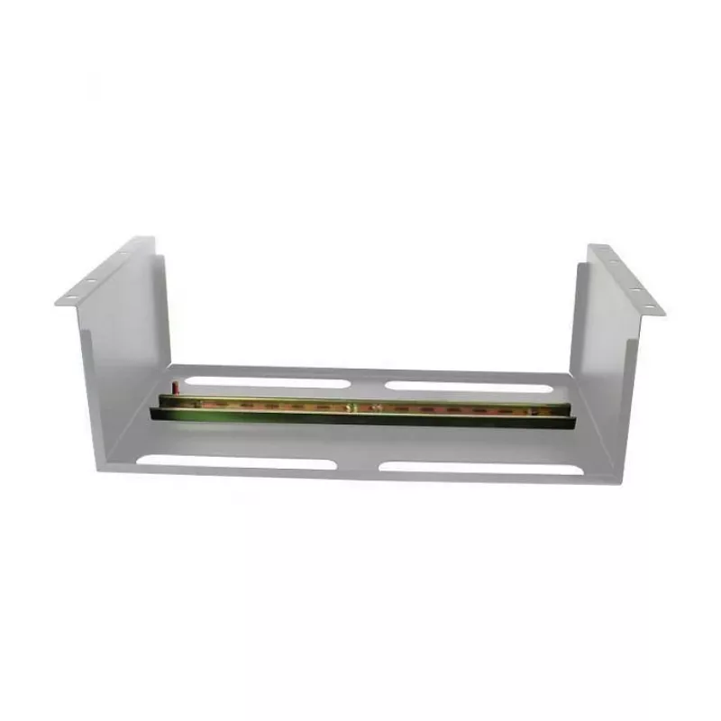 Suporte de equipamento ALLNET para calha DIN/dispositivos de calha DIN T150mm/5HE cinzento-claro montagem frontal