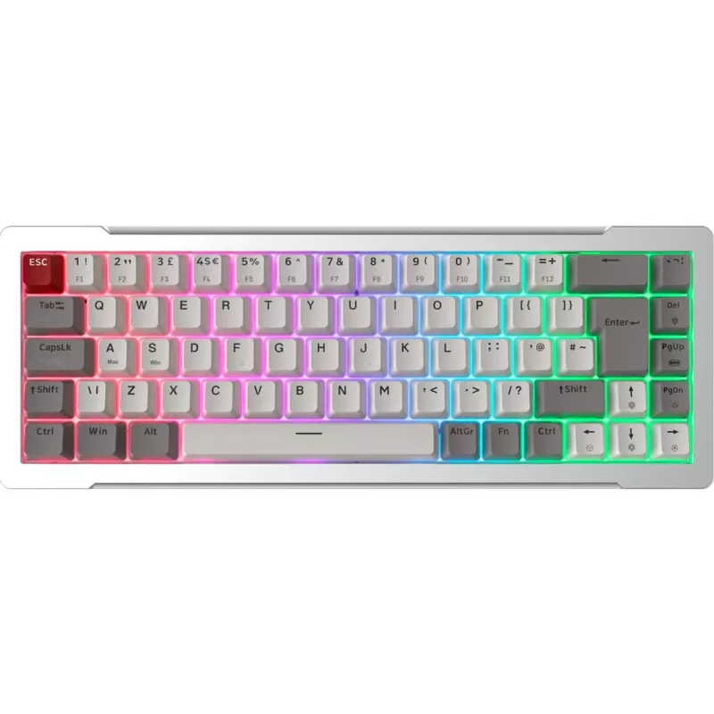 Raijintek MGA-68 teclado gaming, switches Hejin Magnetic Yellow, disposição DE, prateado