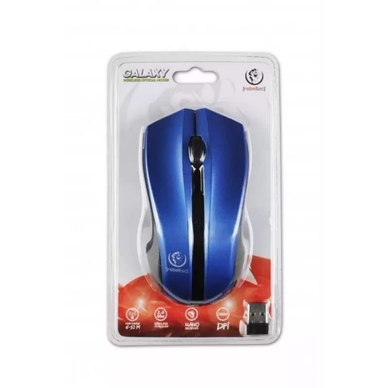 Rato ótico sem fios Rebeltec, Galaxy azul/preto