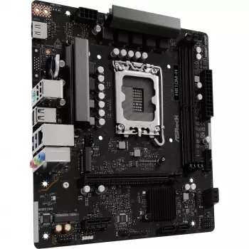 Placa-mãe ASROCK H810M‑X micro ATX Intel H810 LGA 1851 DDR5 2× DIMM 128GB M.2 2.5GbE HDMI DisplayPort